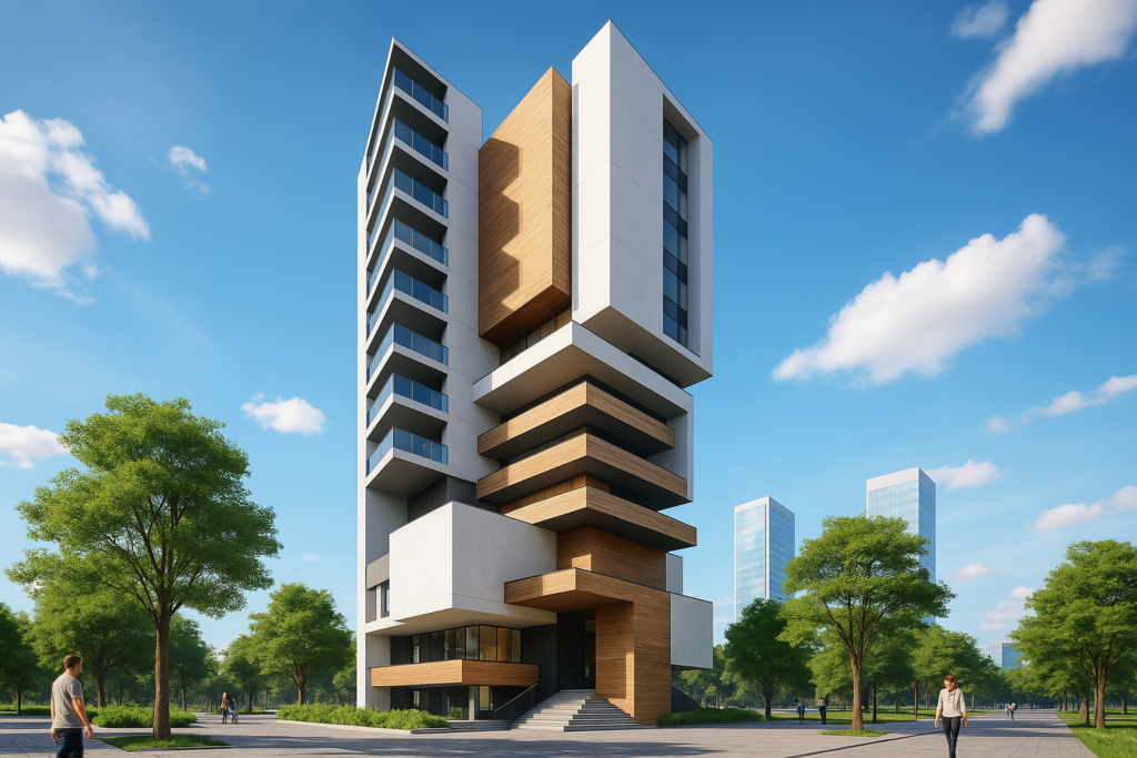 The current image has no alternative text. The file name is: อาคารสูงสมัยใหม่ในเมือง.png